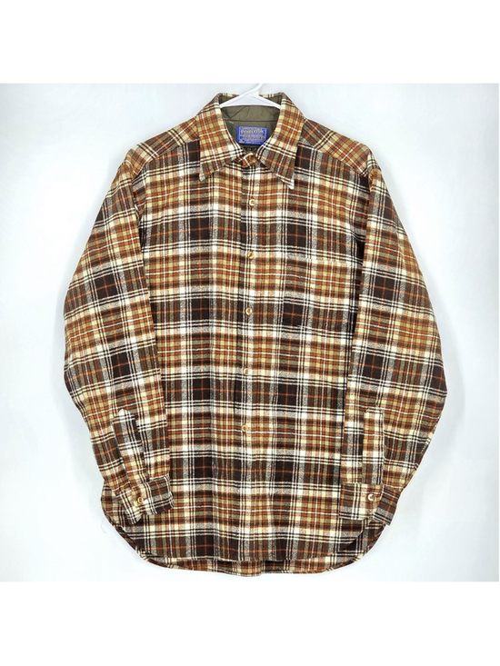 Pendleton Other - Pendleton Wool Shirt Mens L Vintage Plaid Flannel USA Board Shirt Brown